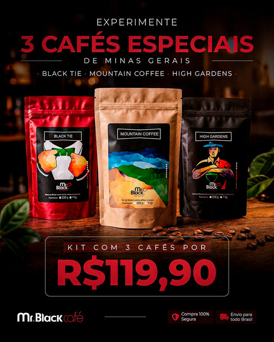 3 Cafés Especiais Mr. Black de 250g