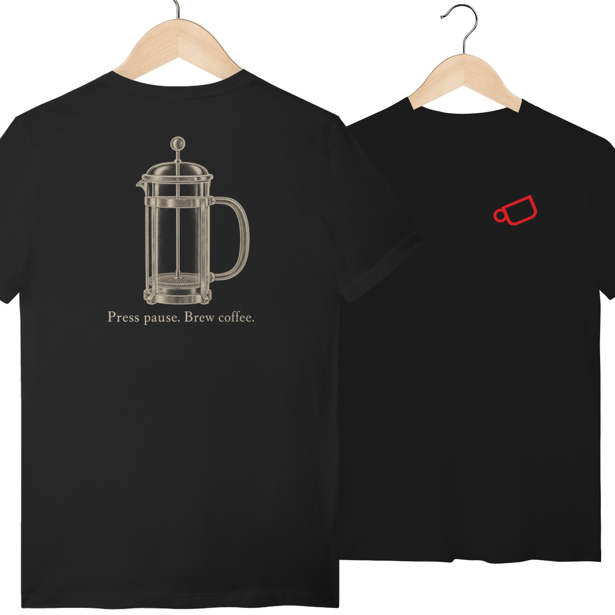 Camiseta Press Pause Brew Coffee Mr. Black Café