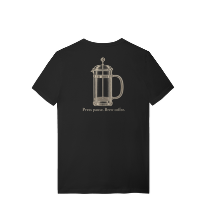 Camiseta Press Pause Brew Coffee Mr. Black Café — foto 6